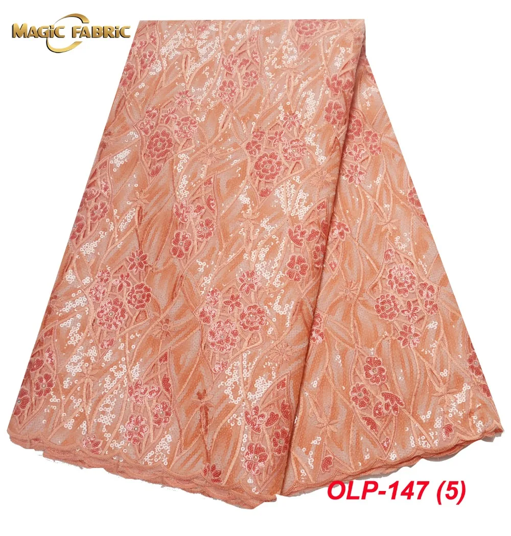 Nigerian African Lace Fabric Wholesale Organza Fabrics With Sequins &amp Stones For Wedding Dress 2018 Violet Color OLP-147 | Дом и сад