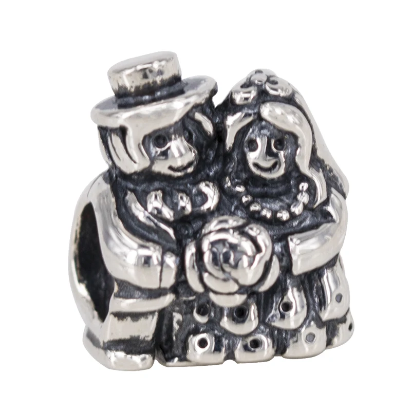 925 стерлингового серебра невесты и жениха очаровательные свадебные бисера