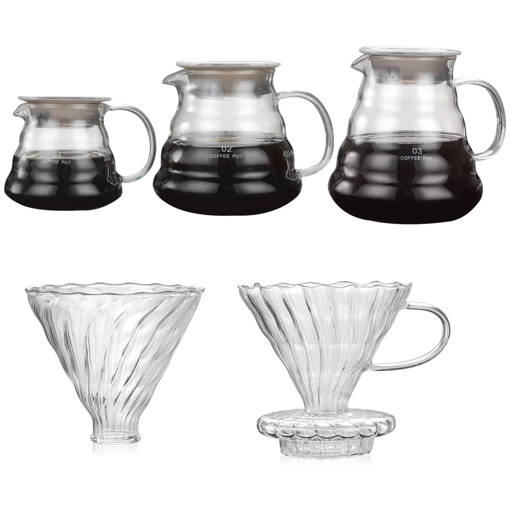 Pour Over Range Carafe капельная Кофеварка бариста Перколятор прозрачный 360 мл 600 800