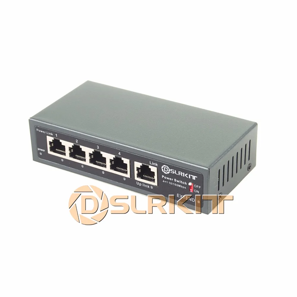 DSLRKIT 250 м 5 портов 4 PoE инжектор питания через Ethernet переключатель без адаптера