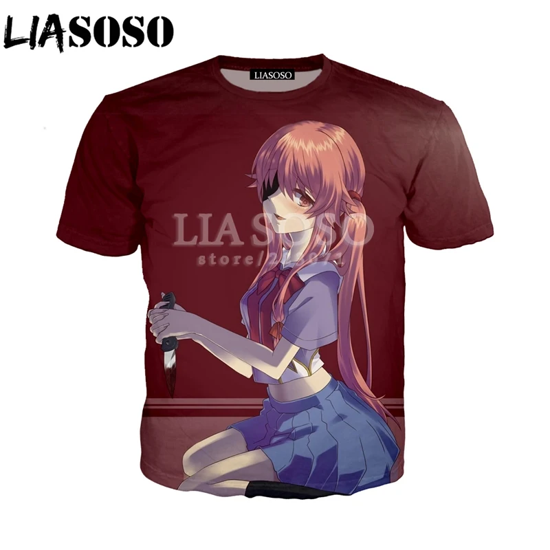 LIASOSO летняя модная мужская и женская футболка с коротким рукавом 3D принт аниме