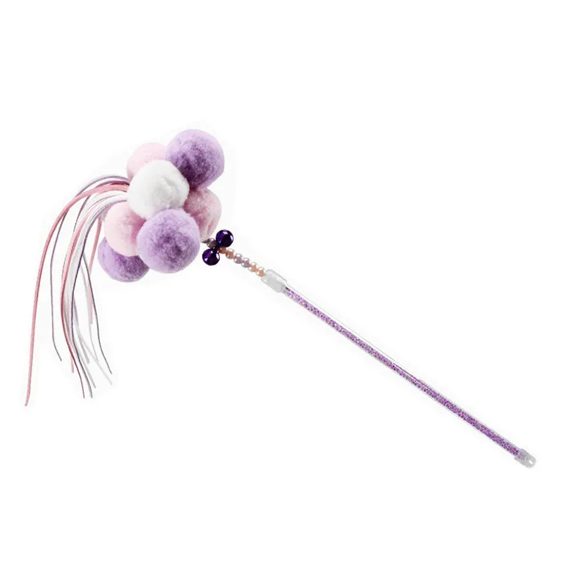 Purple Интерактивные игрушки для кошек палочка для игры с котом игрушка палка перо забавная игра котенок Catcher игрушка товар для животных - Цвет: Purple