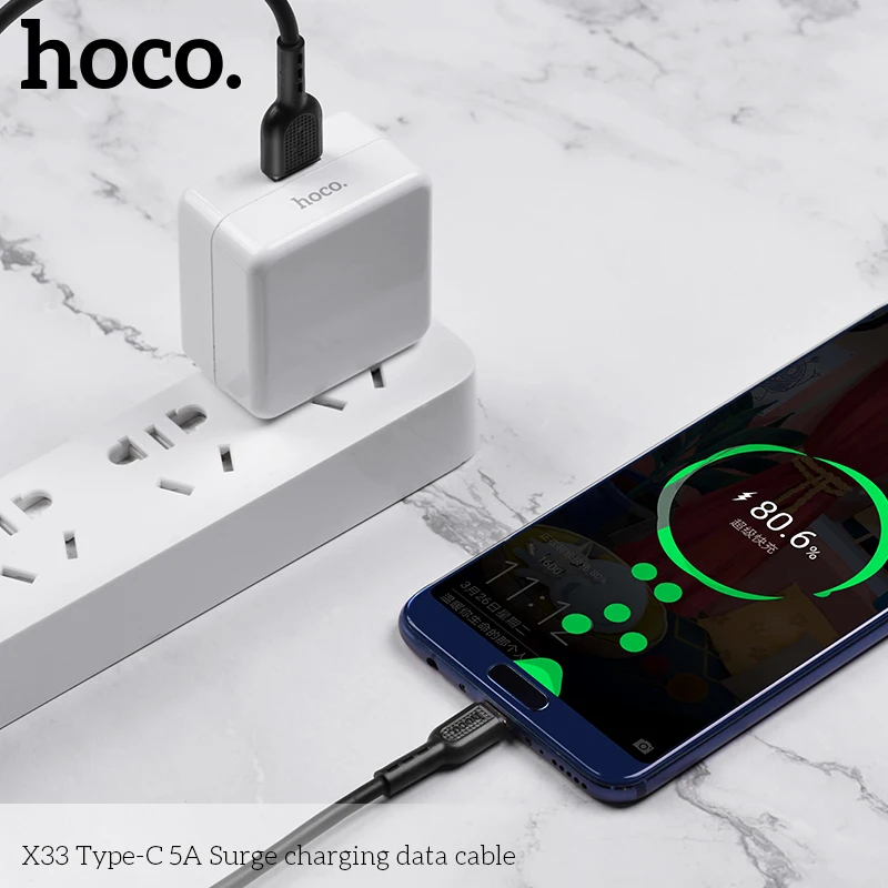 HOCO 5A usb type-C кабель для huawei P30 P20 PRO Супер зарядка USB C кабель для huawei Honor V20 20 V10 100 см