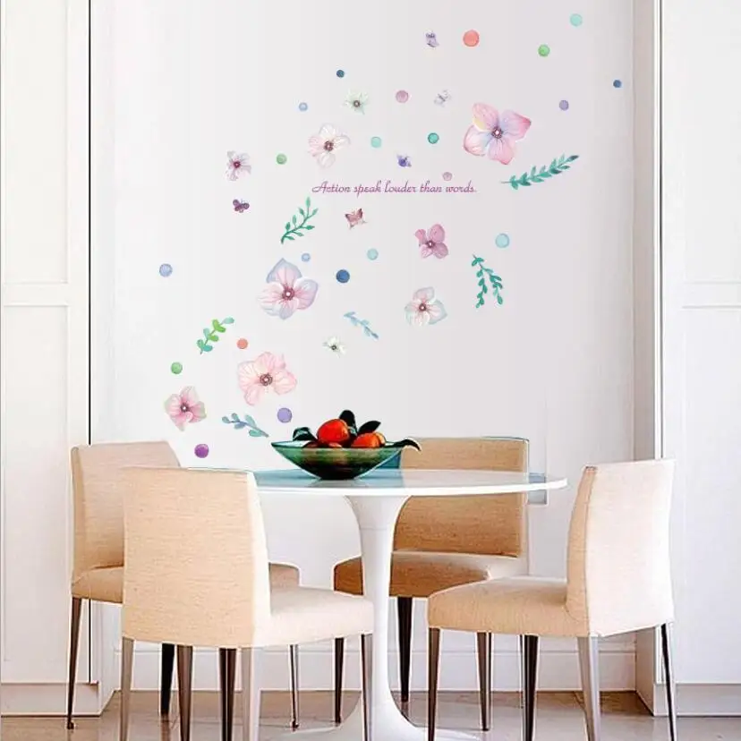 Romantic Flowers Vintage Poster Home Furniture Kitchen Wall Stickers Self Adhesive diy Fridge Murals Decals Room Decor XN077 | Дом и сад