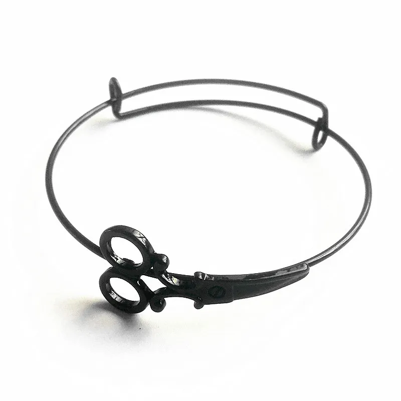 10pc) Fashion Jewelry Simple Wiring Scissors Bracelet Adjustable Expandable Bangles Metal Bracelets | Украшения и аксессуары