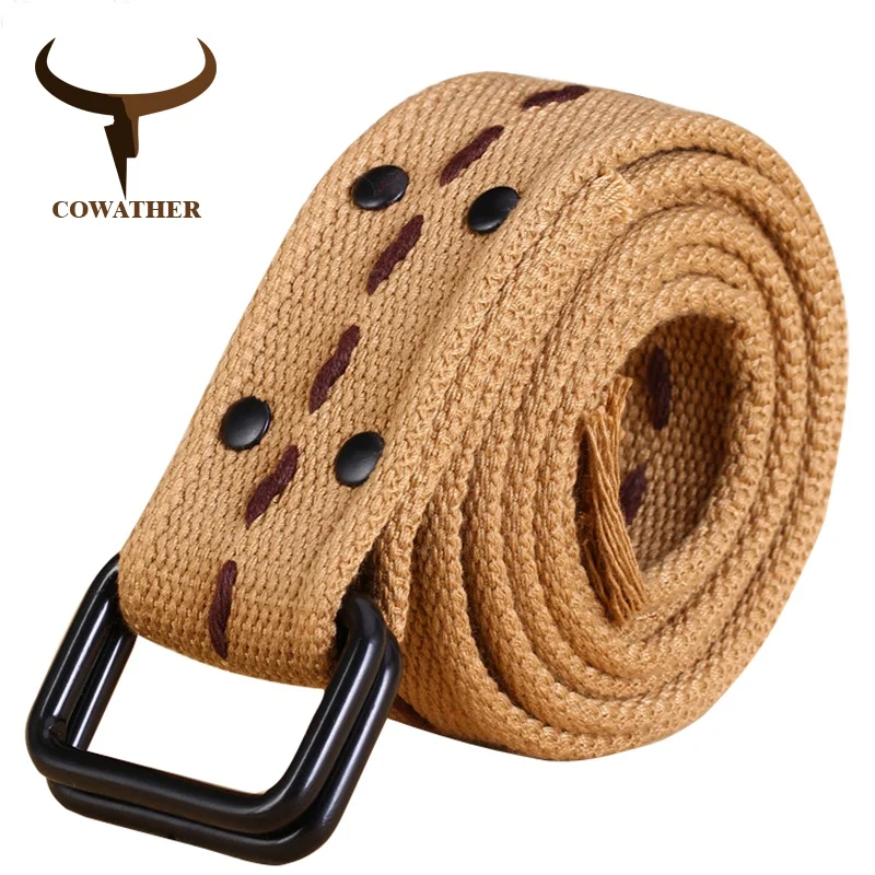 

COWATHER hot sale high quality canvas unisex blets nine colors 2021 fashion style newest design neutral belt original brand