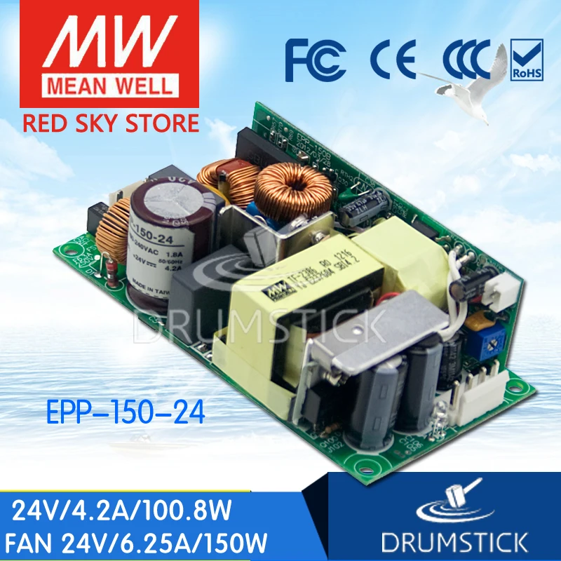 Устойчивый Средний EPP-150-24 24V 4.2A meanwell EPP-150 100 8 W одиночный выход с функцией PFC