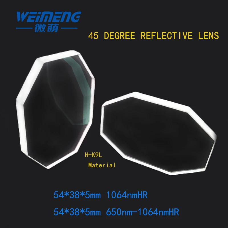 

Weimeng Raytools 45 degree laser reflection mirror 54*38*5mm H-K9L Octagonal shape for cuting welding engraving machine