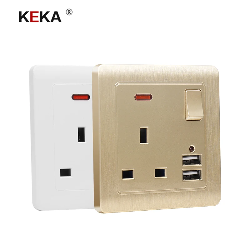 Настенная розетка KEKA с двумя USB портами 5 В 2 1 А|Электрические розетки| |