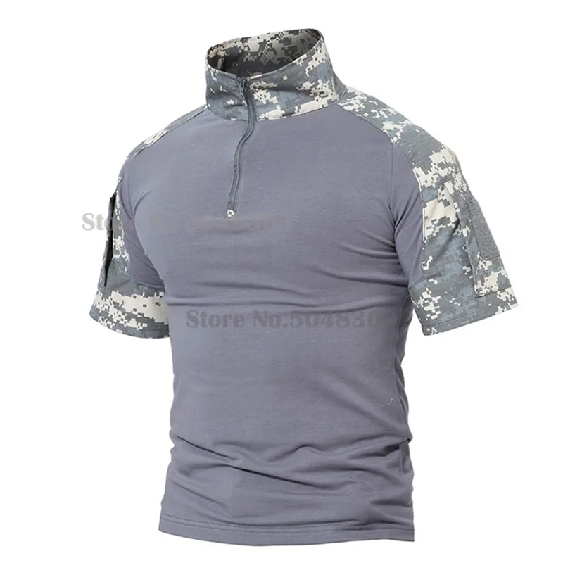 Камуфляжная Военная тактическая рубашка Multicam Мужская камуфляжная футболка с