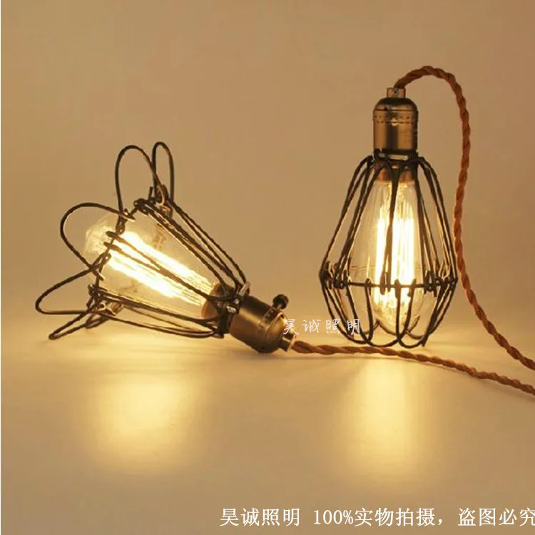 Vintage American Iron cage Chandelier single head individual small bar Cafe lamp | Освещение