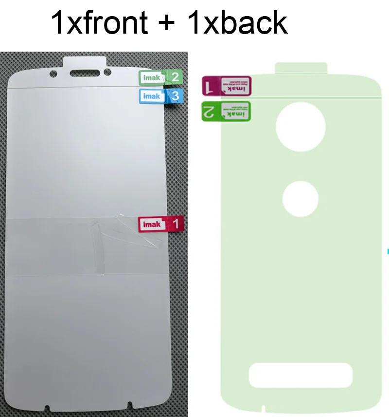 1xfront 1xback Imak Гидрогелевая пленка 3 III для Motorola Moto Z3 Play задняя Передняя Задняя Защитная Прозрачная Олеофобная пленка - Цвет: 1xfront 1xback