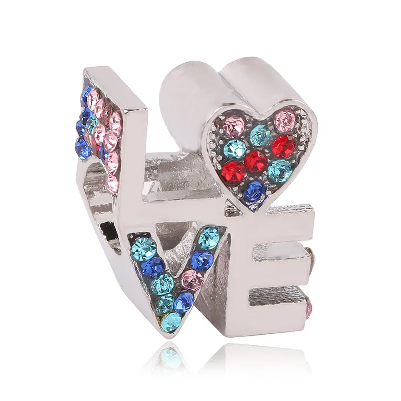 K037 Подходит для Pandora, подвески, серебро 925, браслет для женщин, смешанный 1 шт, серебро 925, любовь, кофе, разделитель, зажим, сделай сам, розовое золото, бусины - Цвет: K037