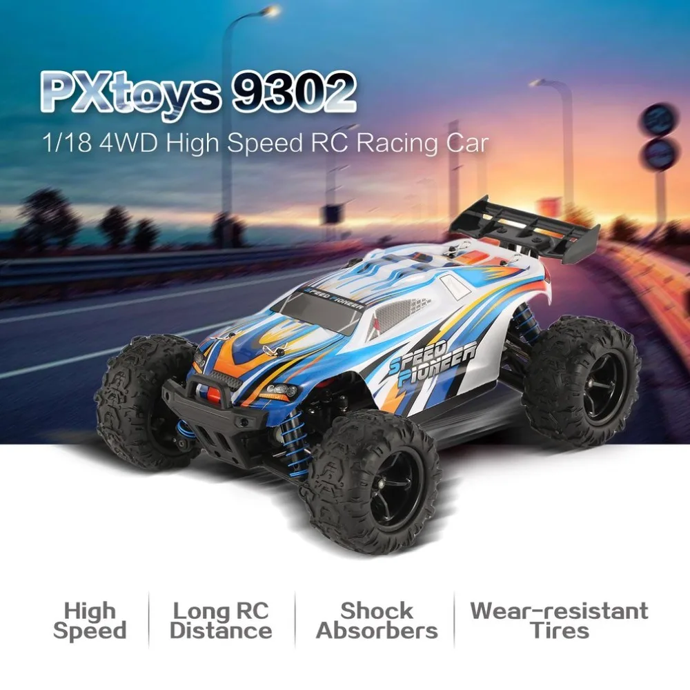 4WD внедорожных RC автомобиля PXtoys № 9302 Скорость для Pioneer 1/18 2,4 ГГц Truggy Высокая Скорость скоростного радиоуправляемого автомобиля РТР дистанционного управления