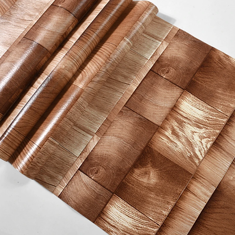 4 Colors Modern Fashion Wood PVC Wateroof Wallpaper Papel De Parede Clothing Store Milk Tea Coffee Bar Derector Wall paper Roll |