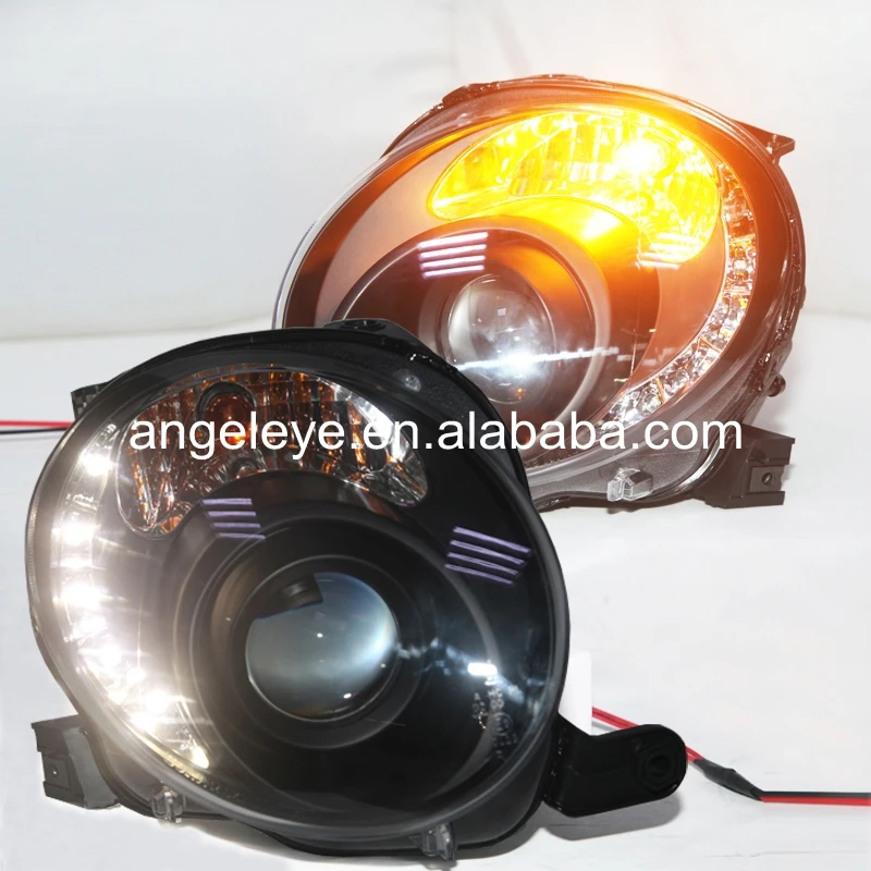 

For Fiat 500 LED Headlights Black Housing 2007-2014 Year SN