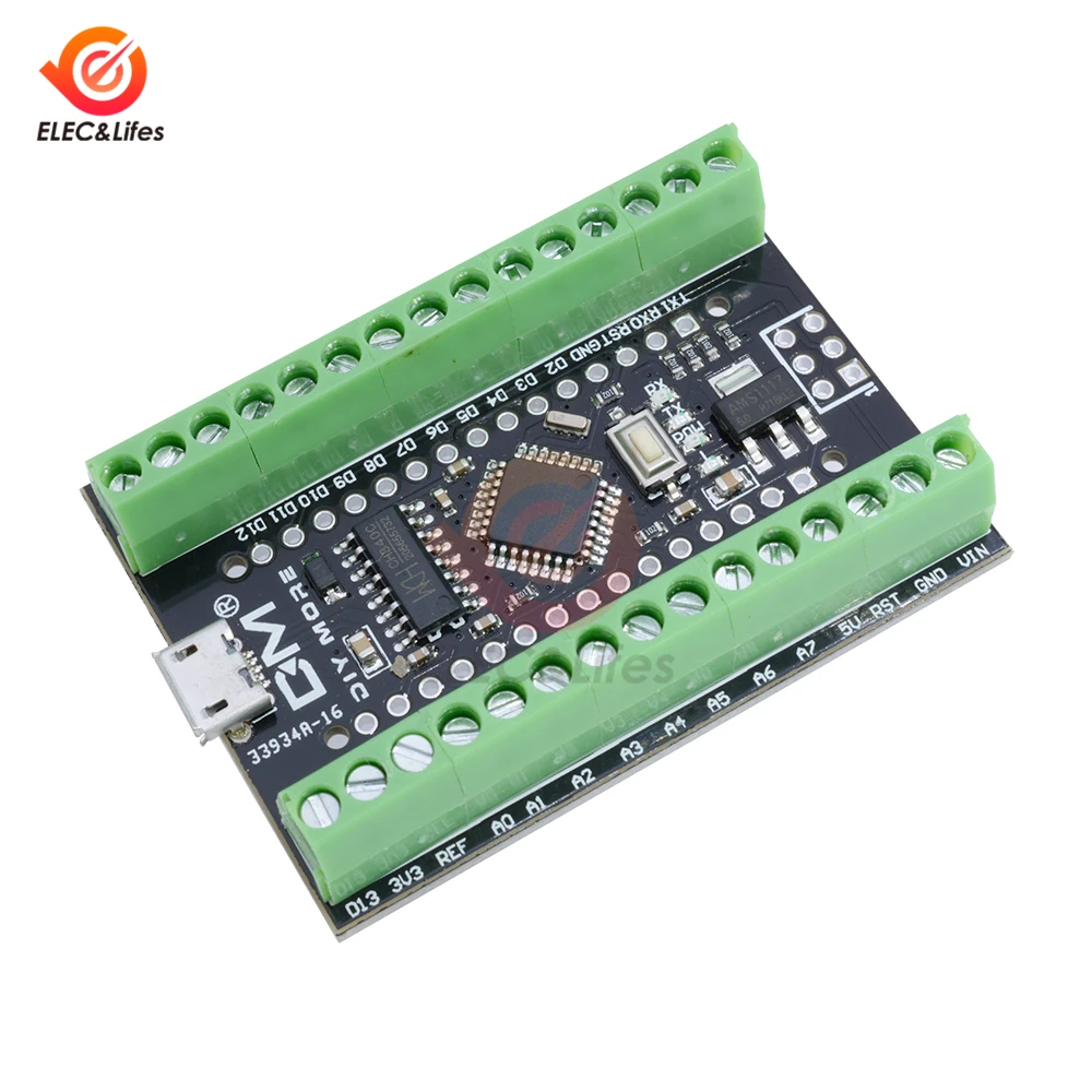 Контроллер CH340 NANO V3.0 ATMEGA328P CH340G nano 3 0 V3 2 в 1 микро USB терминал экран адаптер плата