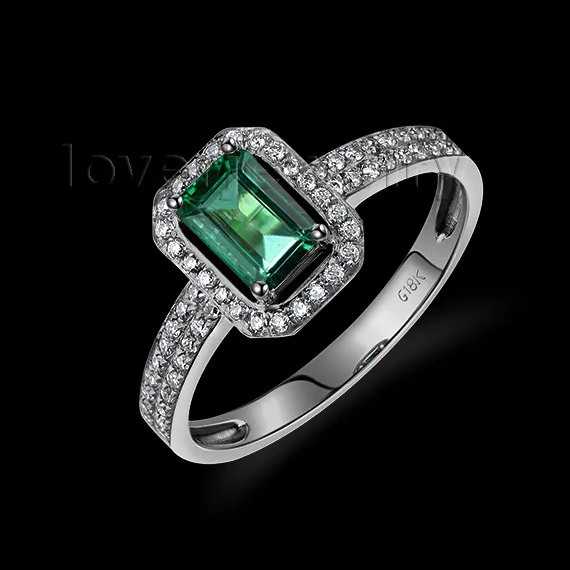 Элегантные кольца LOVERJEWELRY Винтажное кольцо с изумрудом обручальное из белого