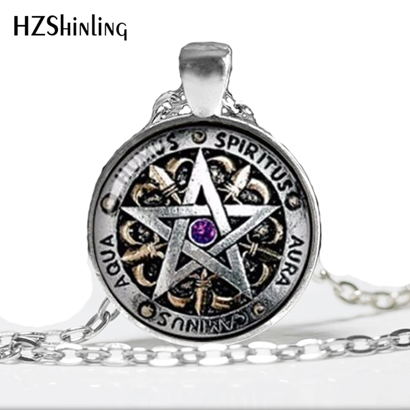 Ожерелье Wiccan с кулоном в виде черной магии языческой пентаграммы ожерелье из