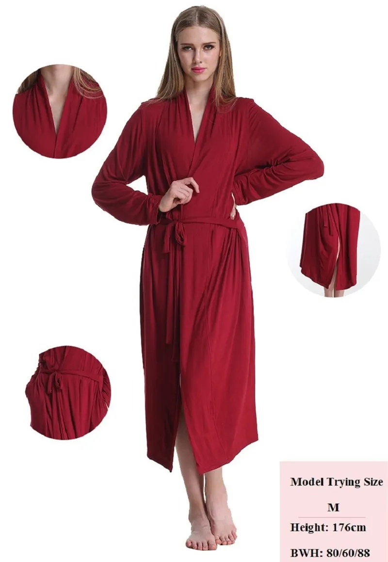 CooLMiFashion, женские халаты, мягкое кимоно, хлопок, темно-синий, стиль, трикотажный халат, окантовка, сексуальная ночная рубашка, одежда для сна, женский халат