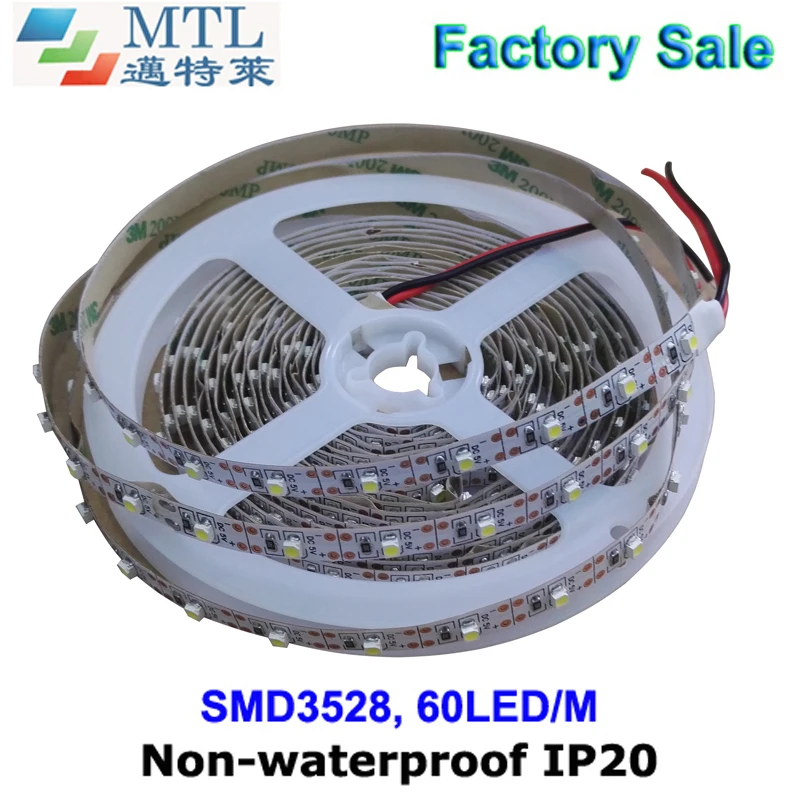 

5V 60LED/M, high brightness, 8MM width PCB 3528 LED strip, led tape, 50M/lot, IP20, 2 years warranty, Factory Wholesale