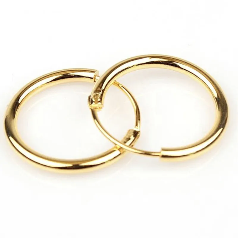 

Women Yellow Gold Filled Smooth Small Endless Hoop Earrings 20mm*20mm