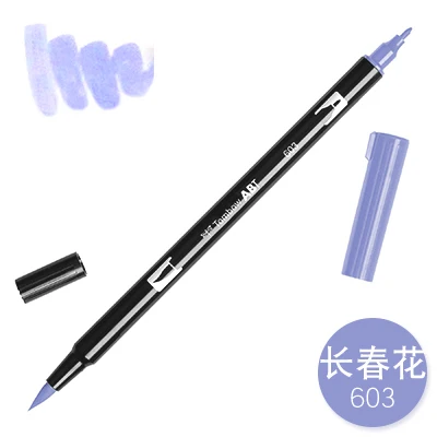 603 1 шт. TOMBOW AB-T Япония 96 цветов две головки художественная кисть ручка маркер Профессиональный водный маркер ручка живопись школьные принадлежности - Цвет: 603