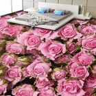 Самоклеящиеся Настенные обои для пола, 3D, с изображением розовых роз, для гостиной, для спальни, гостиной