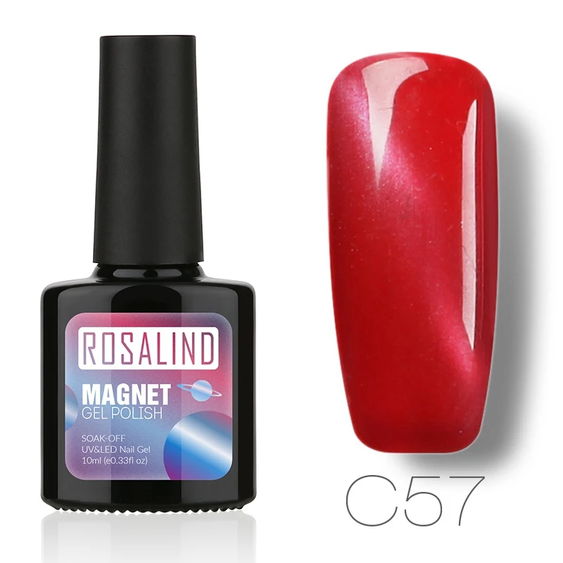C57 ROSALIND гель 1S P+ черная бутылка 10 мл кошачий глаз магнит C31-60 гель лак для ногтей УФ светодиодный Полупостоянный гель лак - Цвет: C57