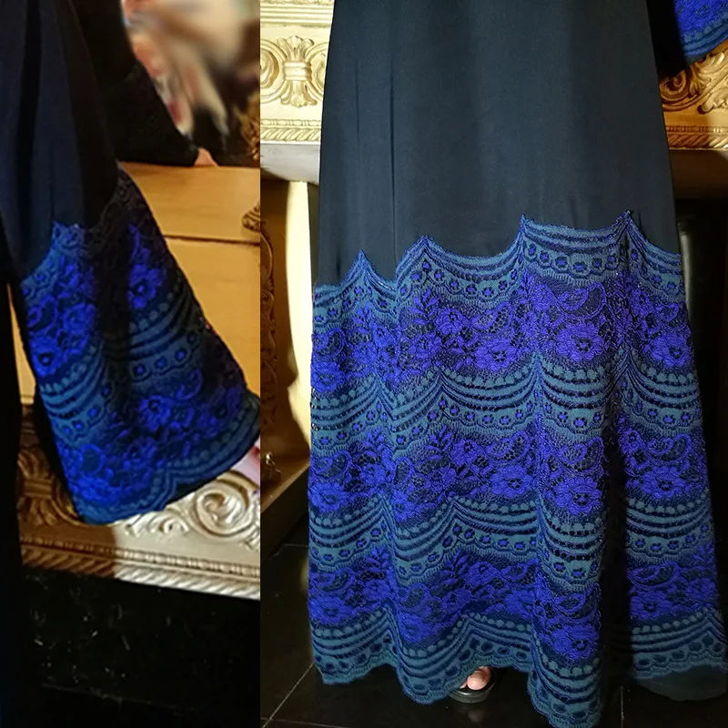 Макси размер Рамадан кружева Абая для мусульман Дубай Исламская одежда женщин