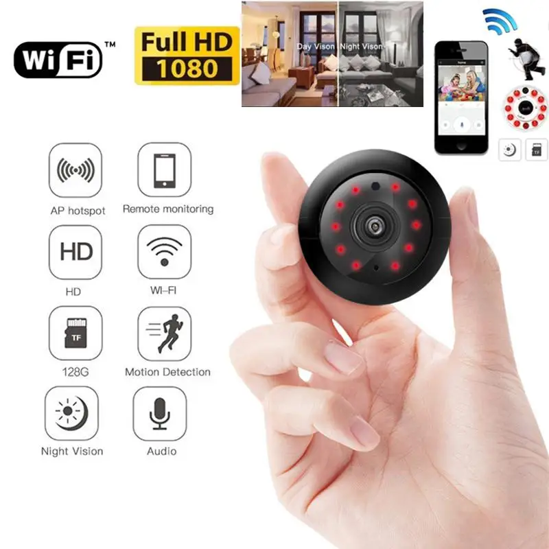 Мини Wi Fi IP HD камера 1080P умный дом безопасности ночное видение видео видеокамеры