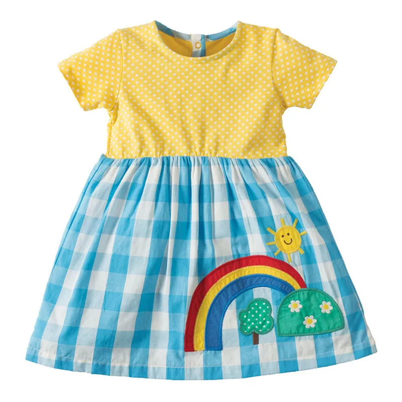 Детское Хлопковое платье-пачка с коротким рукавом в полоску | Детская одежда и
