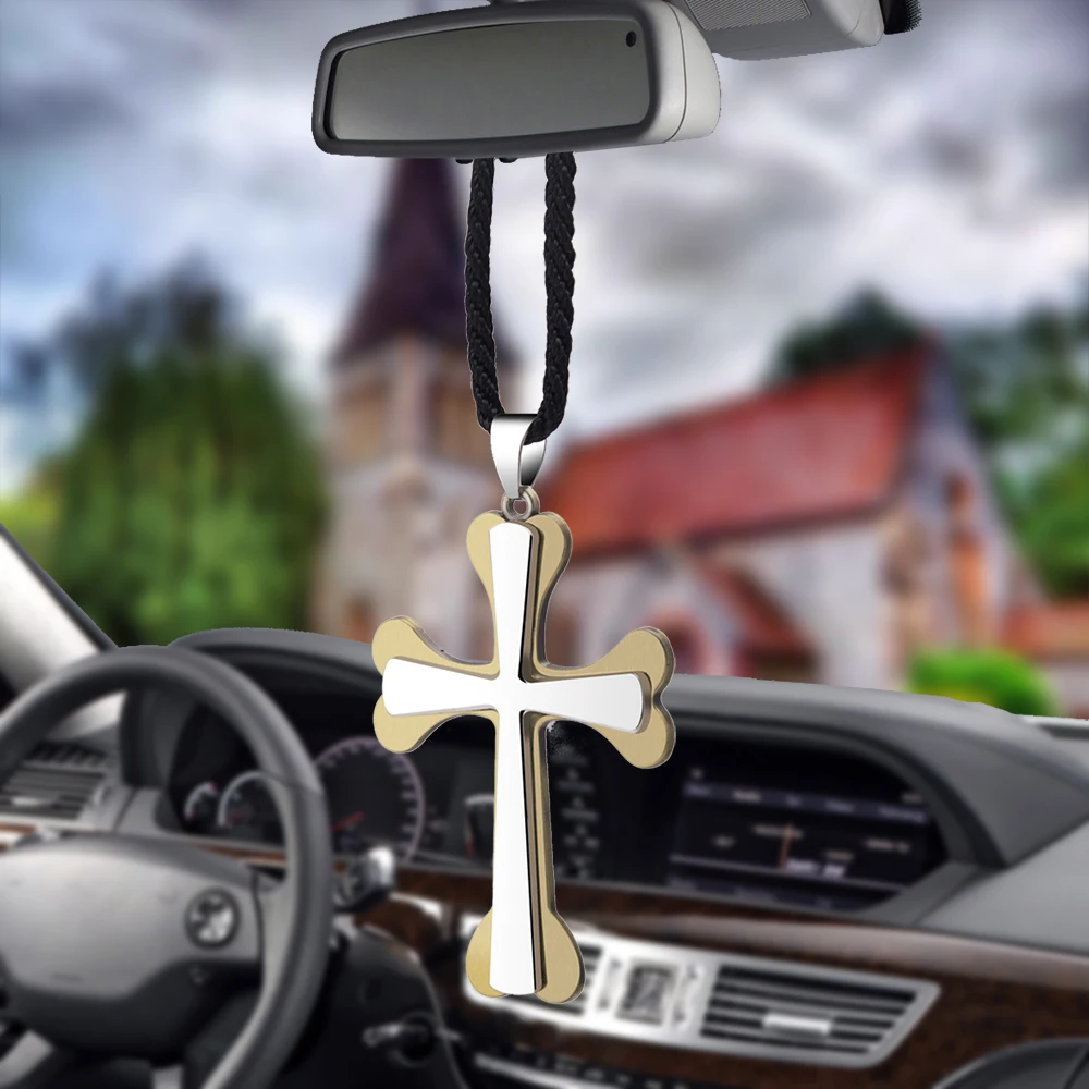 Подвеска для автомобиля Иисус Распятие Крест Модные украшения Подвески зеркало