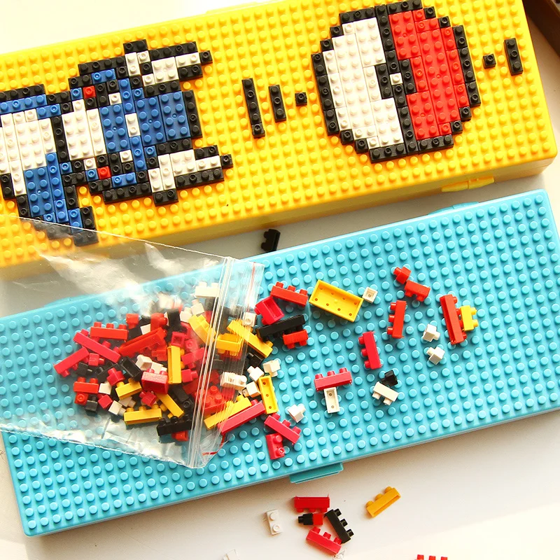 Дизайнерские строительные блоки мультяшная пластиковая коробка карандаш