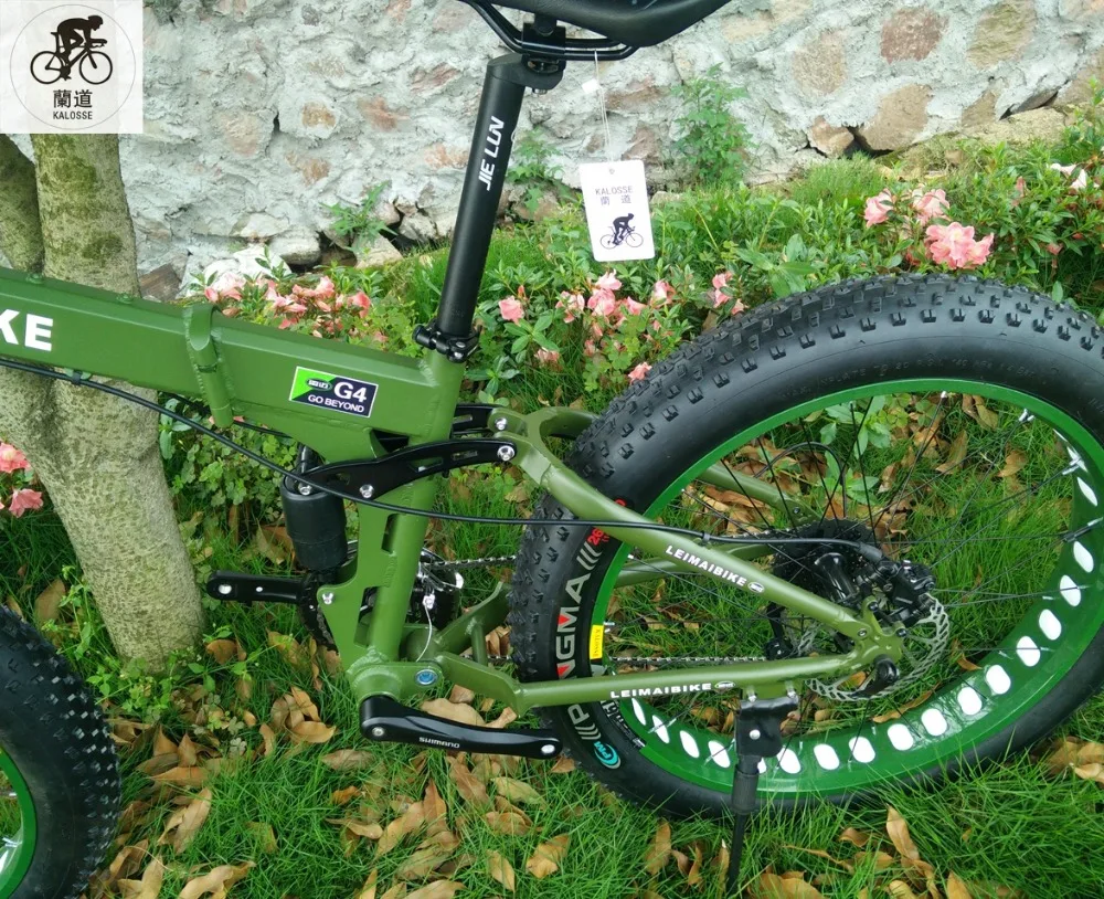 Алюминиевый велосипед KALOSSE для пляжа/снега с полной подвеской 26*4 0 дюймов 21/24/27/30