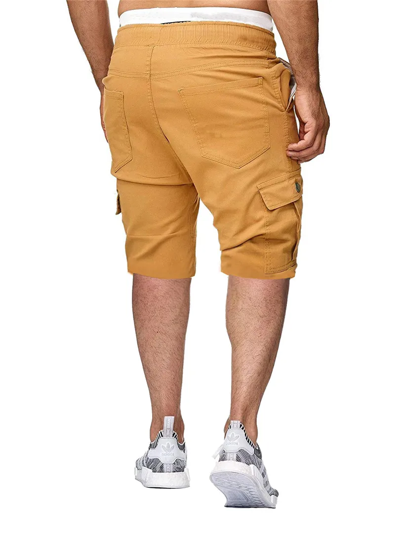 2019 Summer Cargo Men Shorts Solid Casual Multi Pockets Jogger Hot Sale New Brand Plus Size Men's GD1315 | Мужская одежда