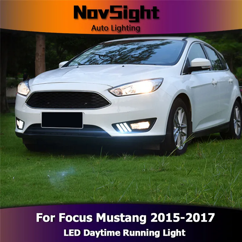 NOVSIGHT DRL авто светодиодные задние габаритные огни 12В дневные ходовые Свет Противотуманные огни крышка комплект для Ford Focus Mustang d25