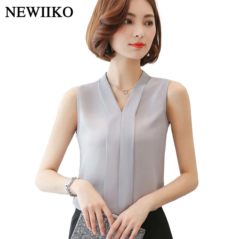 Женское повседневное шифоновое без рукавов футболки с v образным вырезом больших