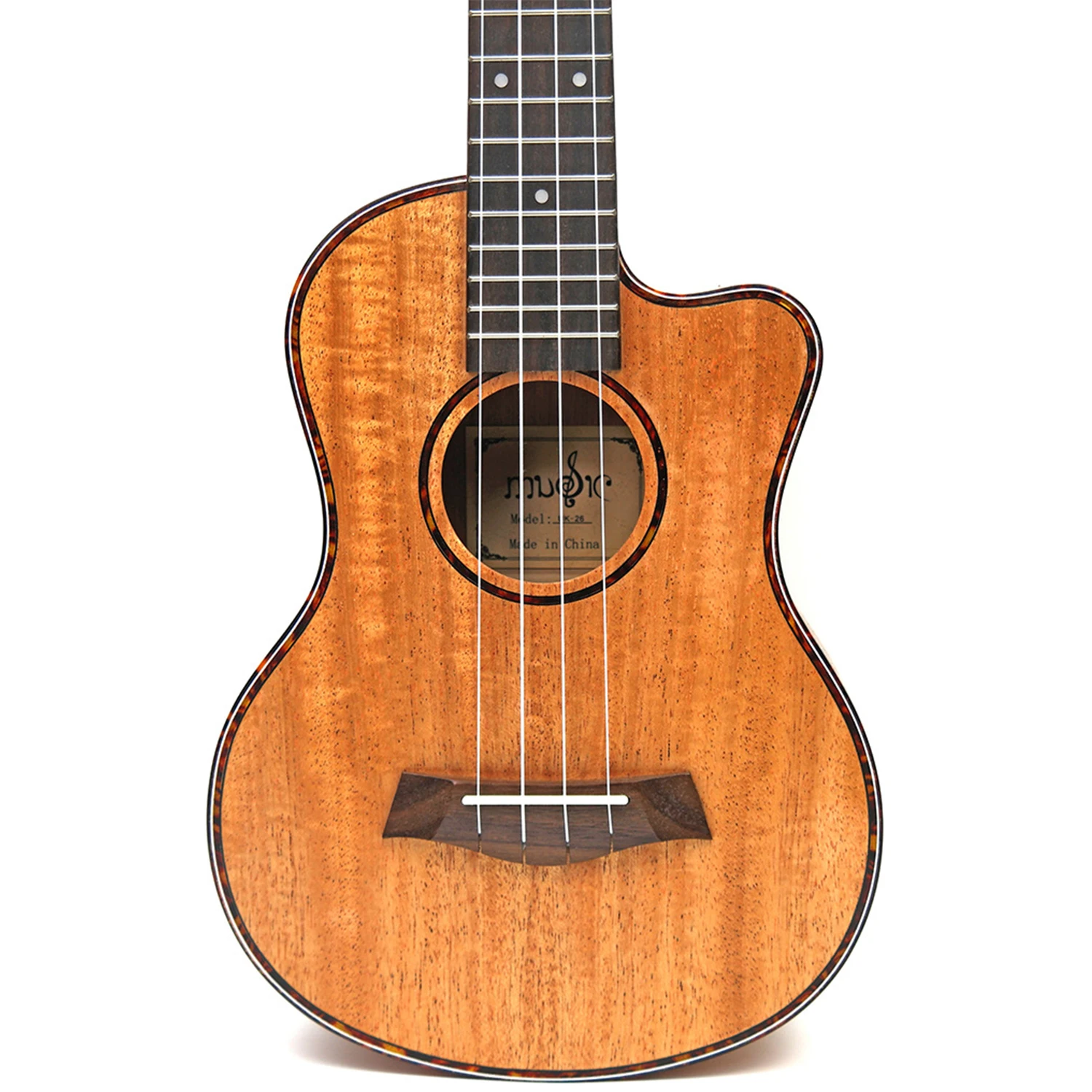 

26" tenor Mahogany solid Cutaway ukulele guitar 4 Strings ukelele Hawaii mini small guita travel acoustic guitar Uke Concert