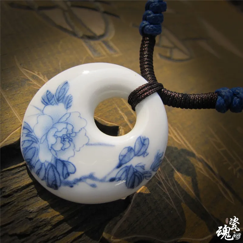 Ceramic Traditional Ethnic Jewelry Chinese style hand-made pendant ethnic windbreaker ornaments woven Necklace Pendant JE002 | Украшения и