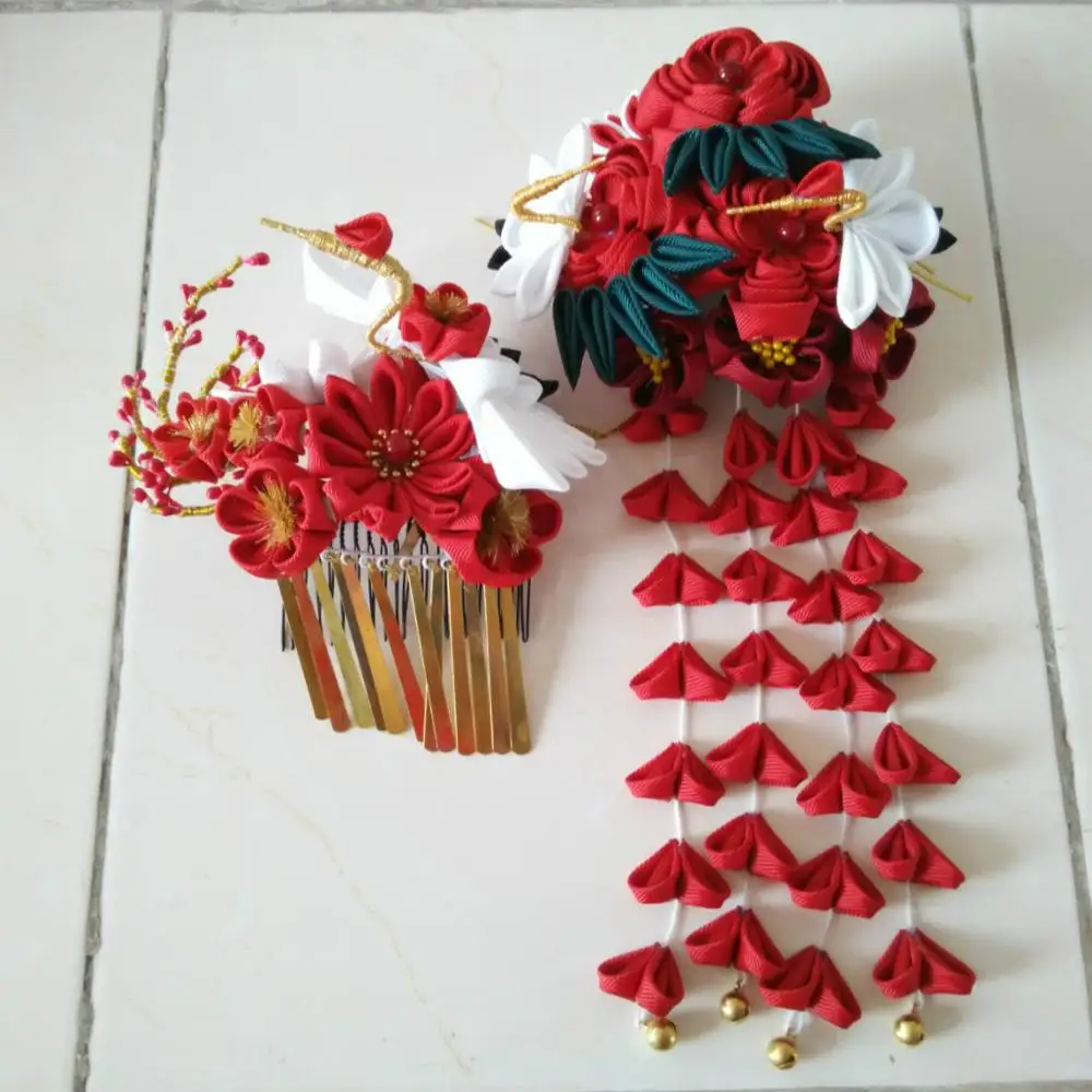 LALAVARA азиатские заколки kanzashi Sakura Lucky birds аксессуары для волос Свадебные Заколки Для Волос