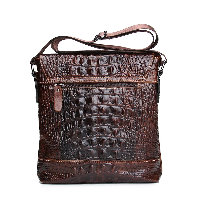 Сумка мессенджер AETOO мужская с узором под кожу крокодила Модный саквояж на плечо