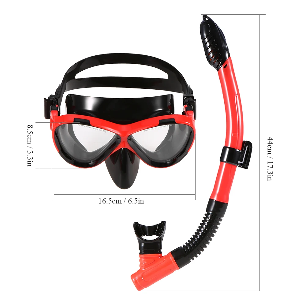 

Adults Scuba Diving Mask Tube Set Snorkeling Mask Goggles Glasses Diving Snorkeling Gear Swimming Easy Breath Dry Snorkel