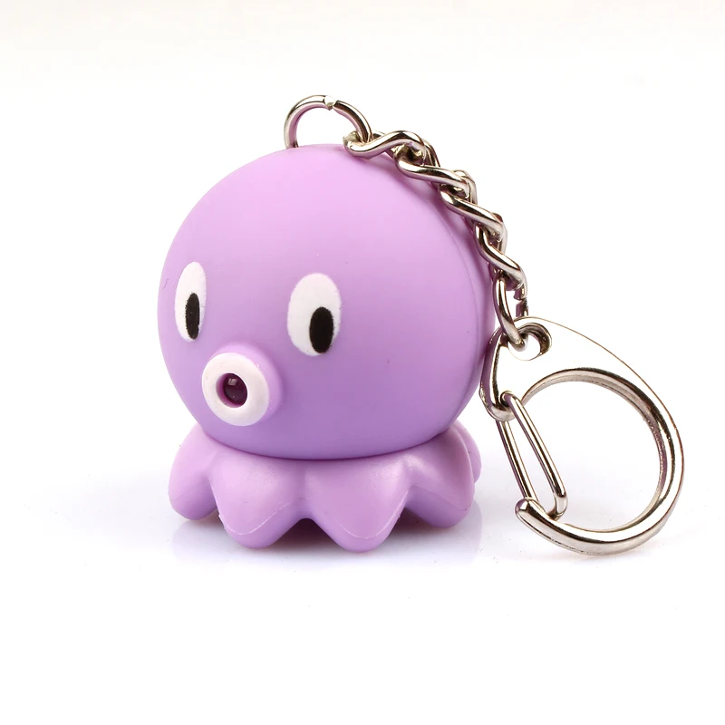 Sea Animal Octopus Action Figure Toys Keychain Kawaii LED Light Sound Keychains Kids Gifts Free Shipping | Игрушки и хобби