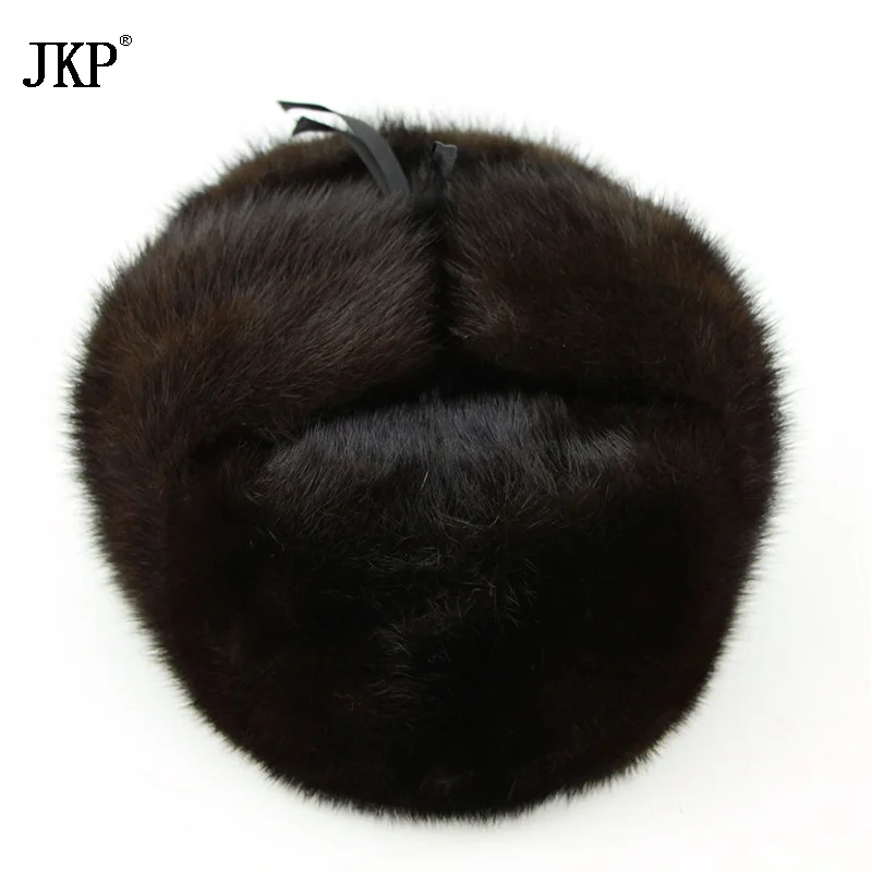 Лидер продаж Для мужчин норки меховой комплект шапка На зимнем меху шляпа