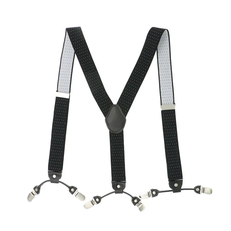 Real Leather Jacquard Dot Point Pattern Vintage 6 Clips 3.5cm Width Women Men Suspender Top Box Packing Casual Wear Wedding | Аксессуары