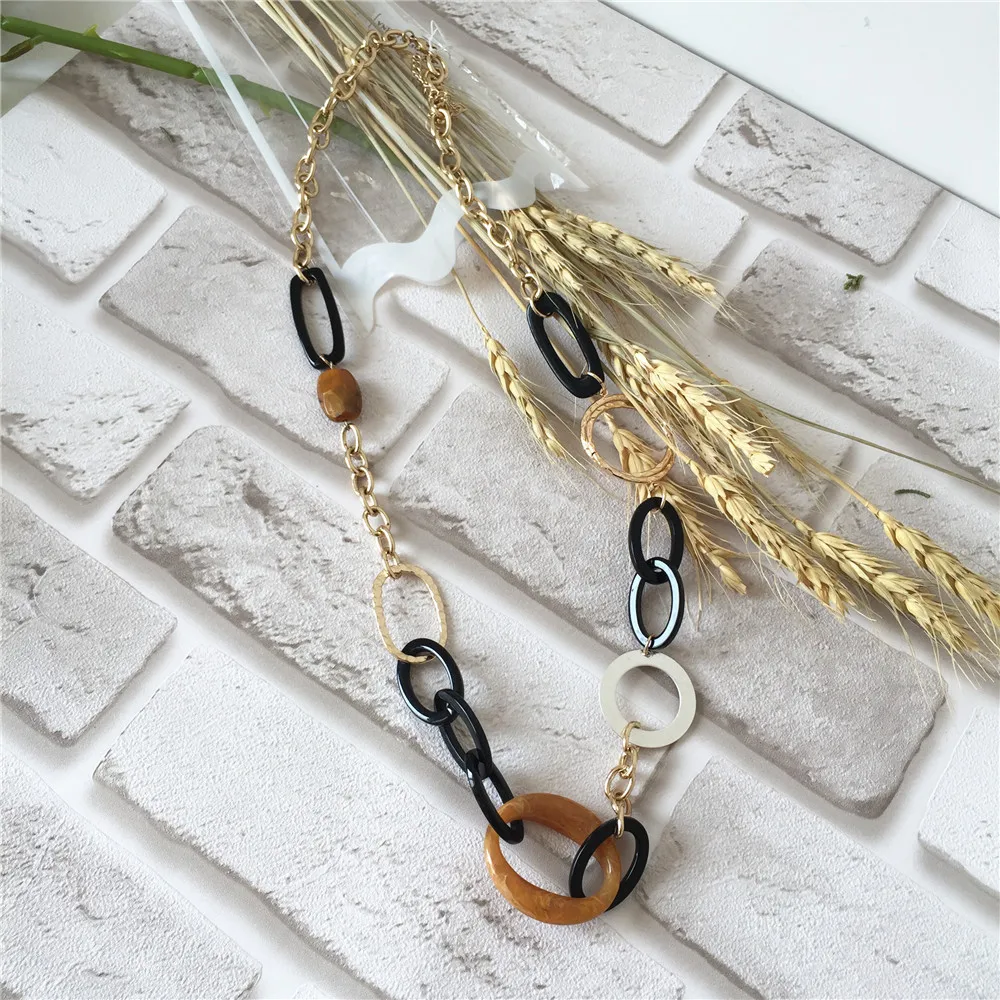 FASHION JEWELRY CASUAL GOLD COLOR PLATING CIRCLE LINKED LONG NECKLACE FOR WOMEN | Украшения и аксессуары