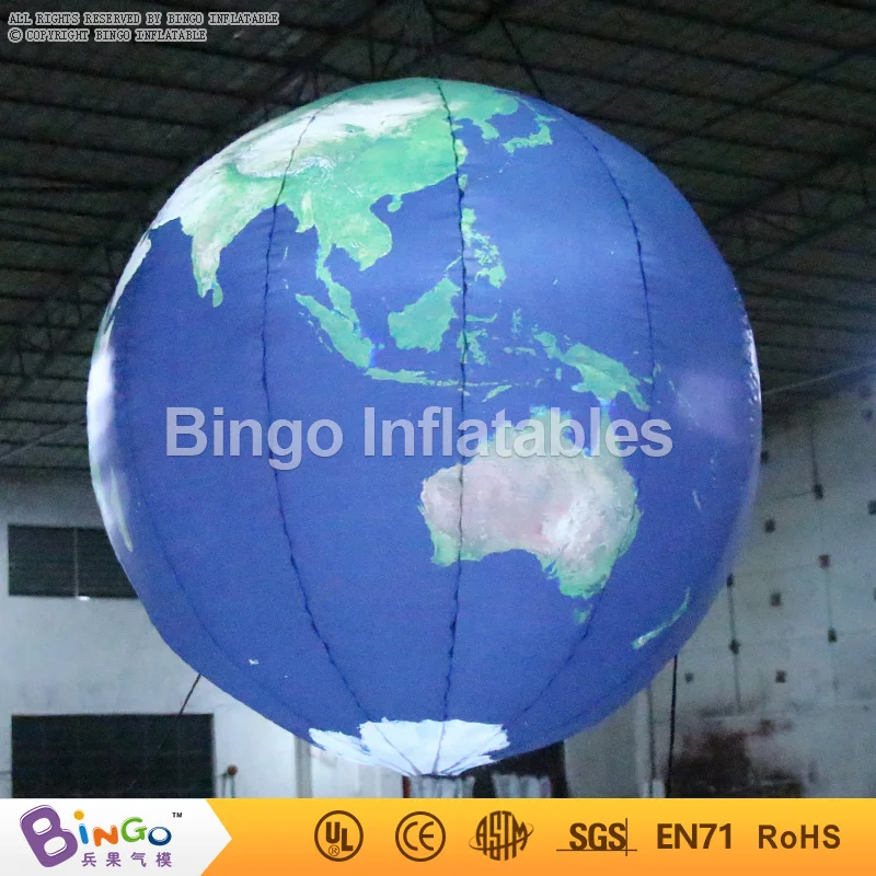 Бесплатная доставка 1 2 метров гигантский светодиодный надувной шар земли Глобус
