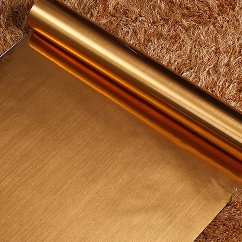 Brush Golden 5 м DIY виниловые наклейки на стену мебель ПВХ контактная бумага самоклеющиеся обои для кухни двери шкафа водонепроницаемые наклейки на стены - Цвет: Brush Golden