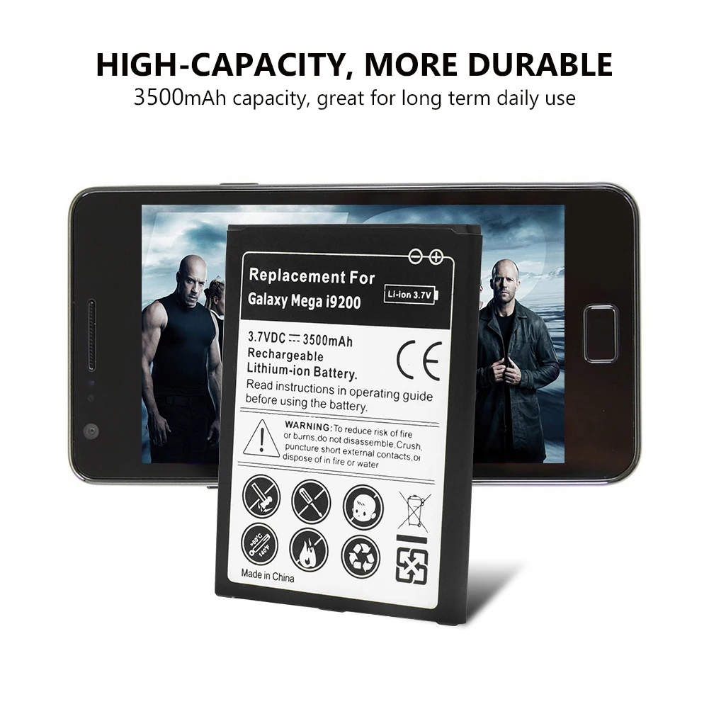 Generic Cell Замена 3500mAh 3 7 V литиевая батарея для Samsung Galaxy Mega 6 (i9200) безопасная зарядка
